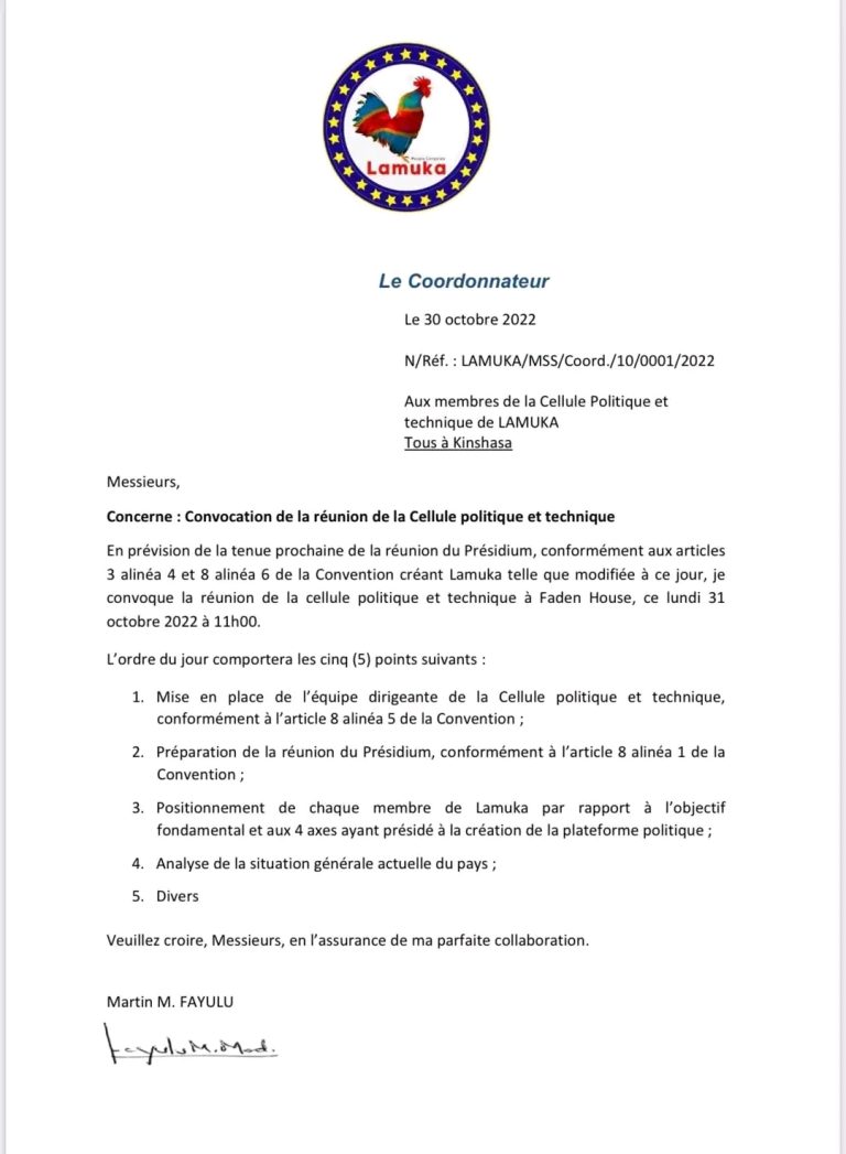Processus électoral en cours, CENI : Lamuka dénonce le refus de l’audit citoyen proposé par la MOE CENCO-ECC