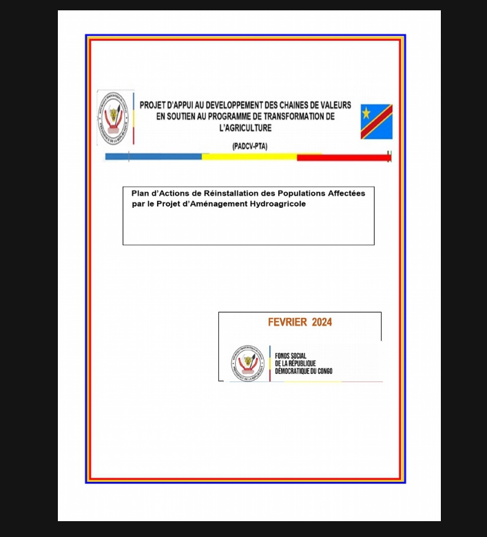 Modernisation agricole, RDC : le PADCV-PTA accélère la validation des études hydroagricoles à Kinshasa